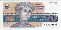 20 Leva    "BULGARIE"       1991  UNC     Ro 6 - Bulgarie