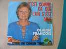 DISQUE EN VINYLES ANNEES 60 DE   : " CLAUDE FRANCOIS  "  C   COMME CELA QU'ON S'EST AIME /COMME UNE CHANSON TRISTE - 45 Rpm - Maxi-Single