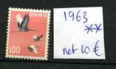 JAPON 1963 Grues Sauvages       ++ Sans Charnière    Mint NH - Cranes And Other Gruiformes