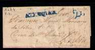 Portugal Préphilatélie ALENQUE Blue Cancellation On Cover Dated ALENQUER Port 20r. Blue Cancelled Gc467 - ...-1853 Vorphilatelie