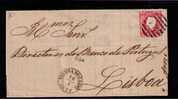 Portugal 1870/76 D.LUIS I Rigth Strip Circulated Cover VIANA DO CASTELO 18.01.1872 To LISBOA Stamp 25r.  Gc460 - Briefe U. Dokumente