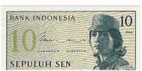 INDONESIA,10 SEN 1964 K92 SC  DL-3448 - Indonésie