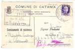 2973)cartolina Con 50c Imperiale P.M. Da Piazza Armerina A Città Il 13-2-1945 - Marcophilie