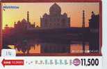 L´Inde Reliée - INDIA Related (14) Taj Mahal  Télécarte Japon Telefonkarte Phonecard Japan - Landscapes