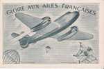 CP GLOIRE AUX AILES FRANCAISES (DESSIN) - Fallschirmspringen