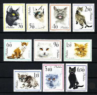 POLONIA 1964 SERIE DE FAUNA GATOS YVERT Nº 1332/41 - Nuovi