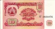10 Rubles "TADJIKISTAN"       UNC  Ro 62 - Tadzjikistan