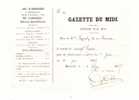 GAZETTE DU MIDI . MARSEILLE - Electricity & Gas