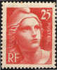 FRANCE 1946 - YT N° 729 ** - Marianne De Gandon - 25f Orange - 1945-54 Maríanne De Gandon