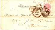 GBV070 / Breitrandmarke, Pl. 15, 3 Pence, Nach Bordeaux - Briefe U. Dokumente