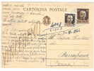 3058)intero Postale Vinceremo Con 30c + 30c Imperiale Da Acireale A Enna Il 25-10-1944 - Marcophilie