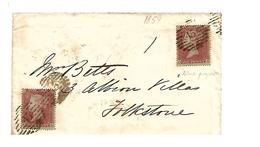 GBV128 / One Penny Auf Blaupapier(2x)Doppelporto 1854 - Storia Postale