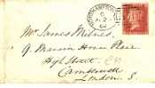 GBV143 / Northampton Spoon 1862, 1 Penny Post, Nach London - Covers & Documents