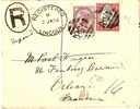 GBV145 / 4 ½-Marke + 1 D, 1896 Lincoln-Orleans, Einschreiben - Lettres & Documents