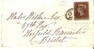 GBV150 / One Penny Auf Blau, Deal(240)1854 Nach Bristol - Covers & Documents