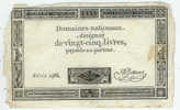 ASSIGNAT DE VINGT-CINQ LIVRES  6 JUIN 1793  L' AN DEUX  DE LA REPUBLIQUE FRANCAISE - Assignats & Mandats Territoriaux