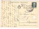 3072)intero Postale Con 60c S.F. Da Palermo A Valguarnera Il 21-3-1945 - Marcophilie