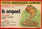 CPSM. VOTRE HOROSCOPE CHINOIS.  LE SERPENT. SERIE 924/10. LYNA. - Astrologia