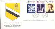 Jolie FDC 1er Jour Brunei Silver Jubilee Queen Reine Elizabeth II 9-02-1977 - Armoiries Blason écusson - Brunei (1984-...)