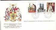 Jolie FDC 1er Jour Barbados Barbades Silver Jubilee Queen Reine Elizabeth II 9-02-1977 Armoiries Blason - Barbados (1966-...)