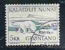 FAUNA - POLAR BEAR  - GREENLAND - GROENLAND - 1976 - Yvert # 84 - VF USED - Bären