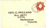 AUS195 / Australien -  Pre-addressed Couvert Georg(E 16)1923, Ouyen-Melb. - Briefe U. Dokumente