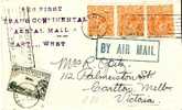 AUS207 / Erster Transcontinental WA-VIC  Aerial Mail, , Luftpost-Werbung, 1929 - Lettres & Documents