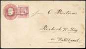 Delcampe - N°6 - 1 SilbGr. Rose, TB Margé, En Affr. Compl. S/E.P. Env. 1 SilbGr, Annulés Griffe MULHEIM-ab-BUHR 18/5 Vers Walebroel - Entiers Postaux