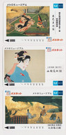 LOT De 3 Cartes JAPON - Musée Art Culture Tradition Peinture Japonaise - JAPAN Metro Museum Prepaid Cards - Collezioni