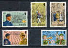 JERSEY 1982  ORGANISATIONS DES JEUNES. 75° ANNIV. SCOUTISME..SERIE COMPLETA MNH** YT 282/6 - Otros & Sin Clasificación