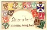 QLD010 / AK Mit Qld.-Briefmarken ** - Storia Postale