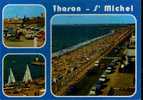 CPSM. THARON PLAGE. SAINT MICHEL CHEF CHEF. LA PLAGE ET LE PORT.DATEE 1992. - Saint-Michel-Chef-Chef