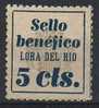 Viñeta Benefica LORA DEL RIO 5 Cts. Guerra Civil - Spanish Civil War Labels