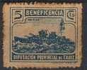 Viñeta Benefica CADIZ 5 Cts Azul - Spanish Civil War Labels