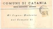 3550)lettera Con 25c Occupazione Americana Da Catania A Belpasso Il 13-9-1944 - Occup. Anglo-americana: Sicilia