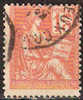 Timbre France Y&T N° 117 (1) Obl  Type Mouchon.  15 C. Orange. Cote 0,50 € - 1900-02 Mouchon