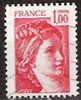 Timbre France Y&T N°1972 (01) Obl. Sabine De Gandon. 1 F 00. Rouge. Cote 0.15 € - 1977-1981 Sabina Di Gandon