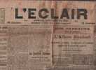 L´ECLAIR 2 AVRIL 1919 - AFFAIRE HUMBERT - CATALOGNE - GREVE DES PICADORS - MANIFESTATION DE POSTIERS PARIS - LYON - - Informations Générales