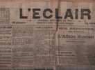 L´ECLAIR 4 AVRIL 1919 - PROCES JAURES - AFFAIRE HUMBERT - POLOGNE - ETHNOGRAPHIE - PROGRAMME SOCIALISTE - TRAINS - VINS - Informations Générales