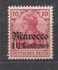 GERMAN MOROCCO POST 1906 10c. Mint - Deutsche Post In Der Türkei