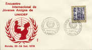 Espagne 1976 " Encuentro Interª Jóvenes Amigos De UNICEF " Obliteration - UNICEF