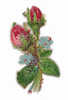 DECOUPI ROSE 2 X 4 Cm - DIE-CUT - Bloemen