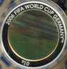 SOLOMON ISLANDS $10 3-D GERMANY WIN 1974 FOOTBALL SPORT FRONT QEII HEAD BACK 2005 SILVER  READ DESCRIPTION CAREFULLY !!! - Salomon