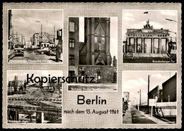 POSTKARTE BERLIN NACH 13.08.1961 BERLINER MAUER BERNAUER STRASSE STRESEMANNSTRASSE CHECKPOINT CHARLIE VERSÖHNUNGSKIRCHE - Berliner Mauer