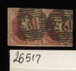 Belgique 1851, 40c Léopold Ier, N° 8 Oblitérés 123 En Paire Belle Nuance    Cote 2009 : 425 E - 1851-1857 Medaillen (6/8)