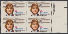 !a! USA Sc# C099 MNH BLOCK W/ Right Margins & Copyright Symbol - Blanche Stuart Scott - 3b. 1961-... Nuevos