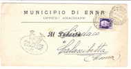 3296)lettera Con 50c Imperiale P.M. Da Enna A Calascibetta Il 22-3-1945 - Marcophilie