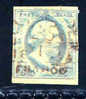 1852 Koning Willem III 5 Cent BLAUW NVPH 1 * Periode 1852 Nederland Nr. 1 Gebruikt  (4)    Pays-Bas Nederland - Gebruikt