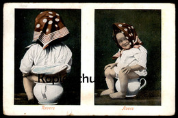 ALTE POSTKARTE MÄDCHEN AUF NACHTTOPF 1906 Enfant Bébé Pot De Chambre Chamber Pot Jerry Jeune Fille Child Kind Toilet Cpa - Cartes Humoristiques