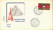 ITALIA 1969  FDC 50° DELLA FEDERAZIONE TRA LE SOCIETÀ FILATELICHE ITALIANE. ANNULLO PARMA. - Andere & Zonder Classificatie